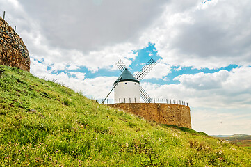 Image showing View of windmills in Consuegra, Spain