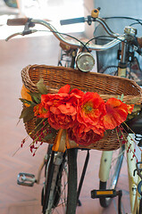 Image showing Bicycle with flowers in Spain