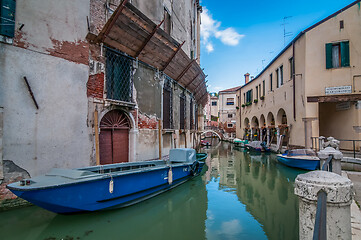 Image showing VENICE, ITALY - MAY 23, 2013: Typical canals with old houses