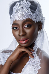 Image showing Beautiful black skin bride