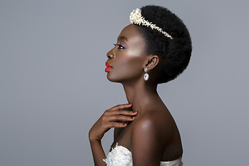 Image showing Beautiful black skin bride