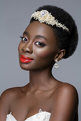 Image showing Beautiful black skin bride