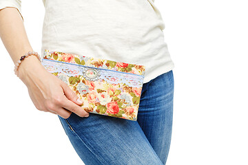 Image showing beautiful scrapbooking folder in woman hand