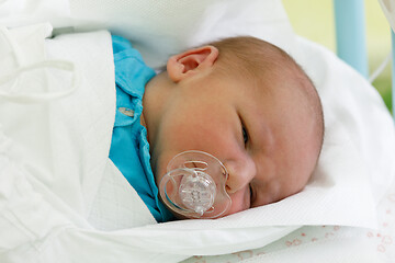 Image showing Newborn baby infant in the hospital