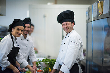 Image showing team cooks and chefs preparing meals