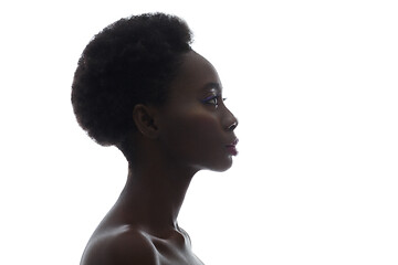 Image showing Profile of beautiful black girl