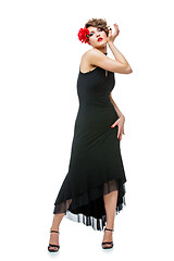 Image showing girl dancer in tango dress