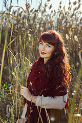 Image showing Beautiful girl outdoors in countryside