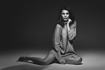 Image showing girl in grey sweater