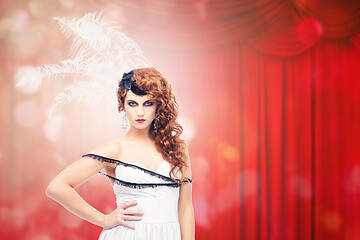 Image showing Beautiful retro style girl