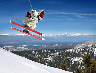 Image showing Skier jumping