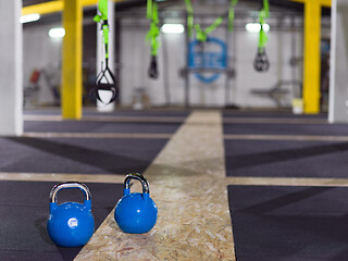 Image showing blue Crossfitness Kettlebells