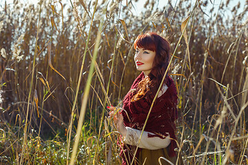 Image showing Beautiful girl outdoors in countryside