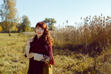 Image showing Beautiful girl outdoors in countryside