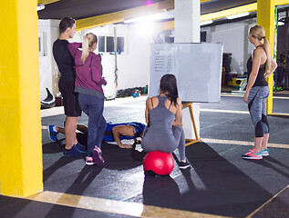 Image showing athletes getting instructions from trainer