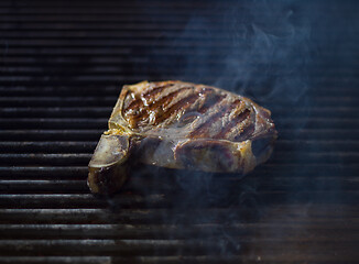 Image showing steak on the grill