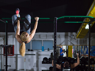 Image showing woman doing abs exercises