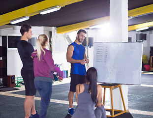 Image showing athletes getting instructions from trainer