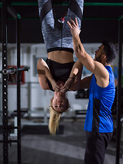 Image showing woman doing abs exercises