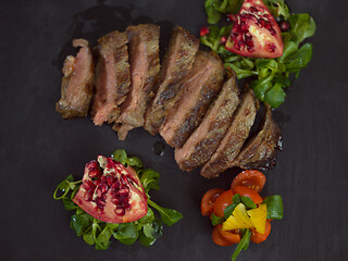 Image showing Juicy slices of grilled steak