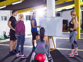 Image showing athletes getting instructions from trainer