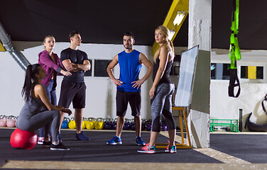 Image showing athletes getting instructions from trainer