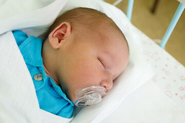 Image showing Newborn baby infant in the hospital