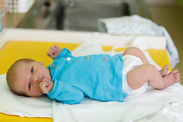 Image showing Newborn baby infant in the hospital