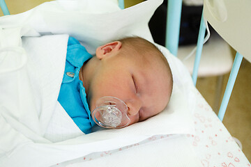 Image showing Newborn baby infant in the hospital
