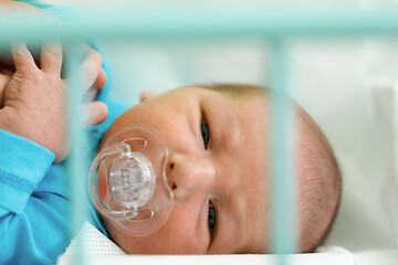 Image showing Newborn baby infant in the hospital