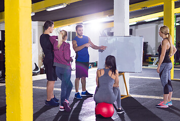 Image showing athletes getting instructions from trainer