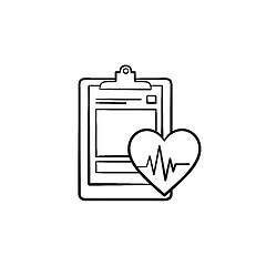 Image showing Medical record hand drawn outline doodle icon.
