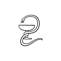 Image showing Pharmacy symbol hand drawn outline doodle icon.