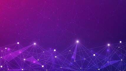 Image showing Blockchain technology futuristic hud ultraviolet banner.