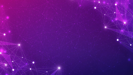 Image showing Blockchain technology futuristic hud ultraviolet banner.