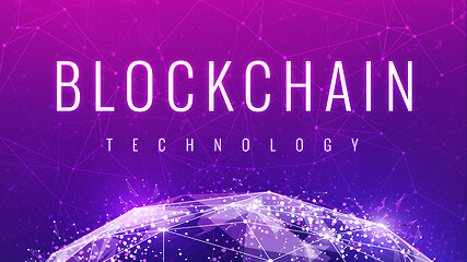 Image showing Blockchain technology futuristic hud banner.