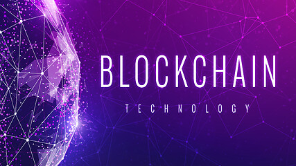 Image showing Blockchain technology futuristic hud banner.