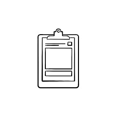 Image showing Medical record hand drawn outline doodle icon.