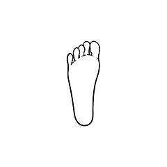 Image showing Footprint hand drawn outline doodle icon.
