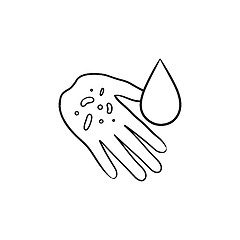 Image showing Washing arm hand drawn outline doodle icon.