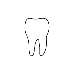 Image showing Healthy tooth hand drawn outline doodle icon.