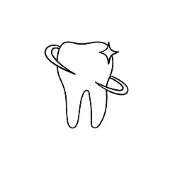 Image showing Tooth health and dental care hand drawn outline doodle icon.