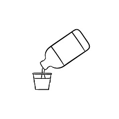 Image showing Mouth rinse hand drawn outline doodle icon.