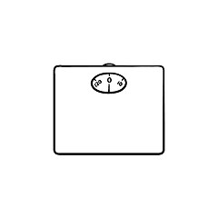 Image showing Scales hand drawn outline doodle icon.