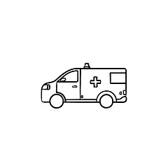 Image showing Resuscitation car hand drawn outline doodle icon.