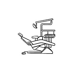 Image showing Dental chair hand drawn outline doodle icon.