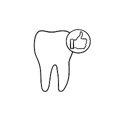 Image showing Tooth health and stomatology hand drawn outline doodle icon.