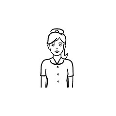 Image showing Nurse hand drawn outline doodle icon.