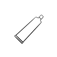 Image showing Toothpaste tube hand drawn outline doodle icon.