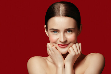 Image showing Beautiful female face. Perfect skin